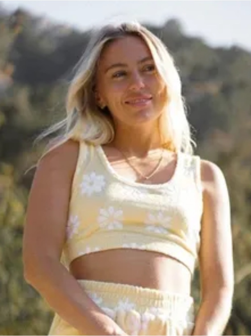 YLLW Yellow The Label Salty Terry Daisy Crop Top. Resortwear. Beachy. Kidcore. S
